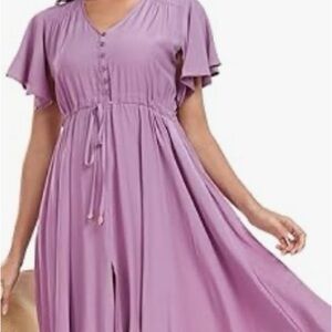 Chic Lavender Midi Dress for Women